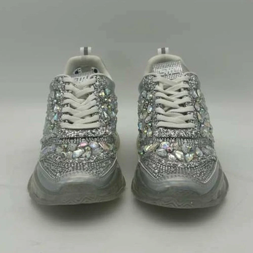 Steve‎ Madden Manifesto Rhinestone Sneakers - Women's Size 6.5 - NIB